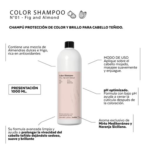 Shampoo Farmavita Protección de Color y Brillo Con Extracto de Higo y Leche de Almendra 1000ML