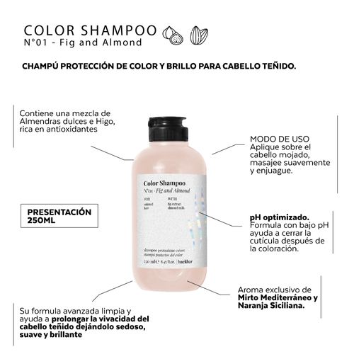 Shampoo Farmavita Protección de Color y Brillo Con Extracto de Higo y Leche de Almendra 250ML