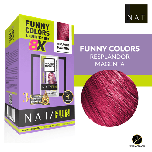 Tintura N.F. Box X 8U Nat Fun Magenta Glow 50G Sachet Cajax8U