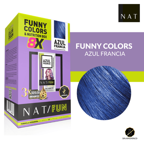 Tintura N.F. Box X 8U Nat Fun France Blue 50G Sachet Cajax8U
