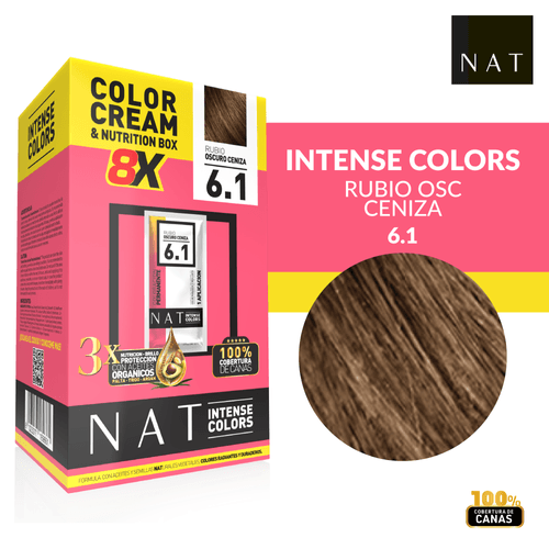 Tintura Intense Color Box X 8U Nat Cajax8 Sachet 50G 6.1 Dark Ash Blonde