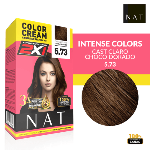 KIT DOBLE Nat Kit Tubo+Sachet 50G S5.73 Ligh Choc Gold Brown