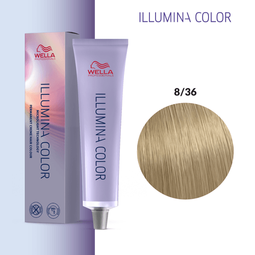Tintura Wella Illumina Rubio Claro Dorado Rojo 8/36
