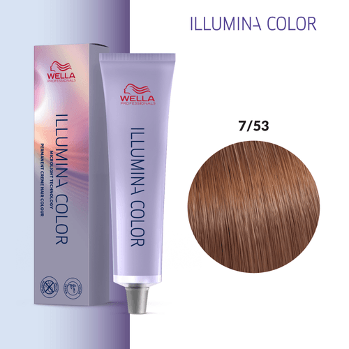 Tintura Wella Illumina Rubio Medio Caoba Dorado 7/53