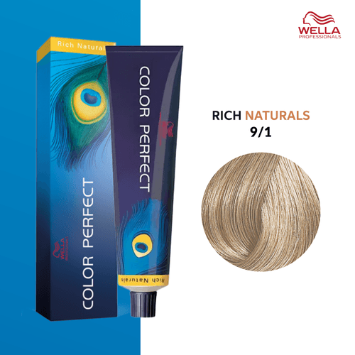 Tintura Wella Color Perfect 60ml Rubio Extra Claro Ceniza 9-1