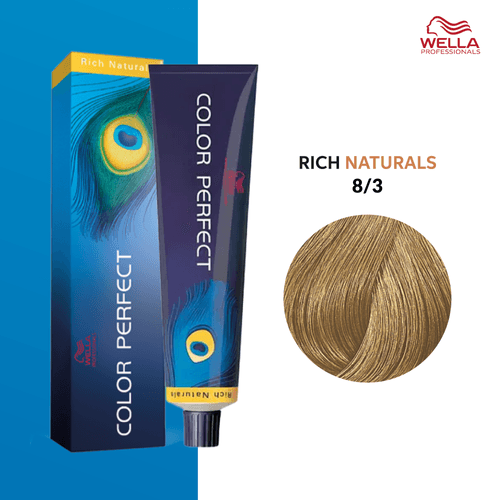 Tintura Wella Color Perfect 60ml Rubio claro dorado 8-3