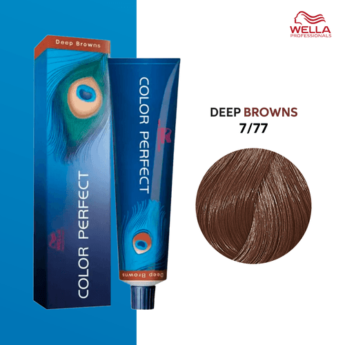 Tintura Wella Color Perfect 60ml Rubio Mediano Marrón Intenso 7-77