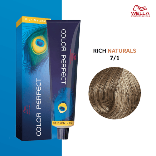 Tintura Wella Color Perfect 60ml Rubio Mediano Ceniza 7-1