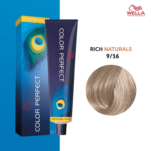 Tintura Wella Color Perfect 60ml Rubio Extra Claro Ceniza Violeta 9-16