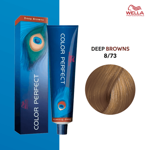 Tintura Wella Color Perfect 60ml Rubio Claro Marrón Dorado 8-73