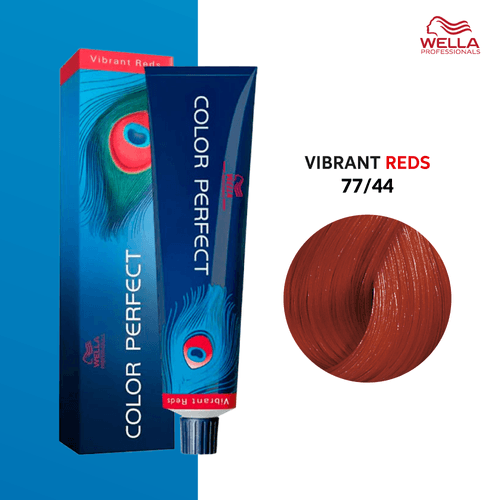 Tintura Wella Color Perfect 60ml Rubio Mediano Intenso Rojo Intenso 77-44