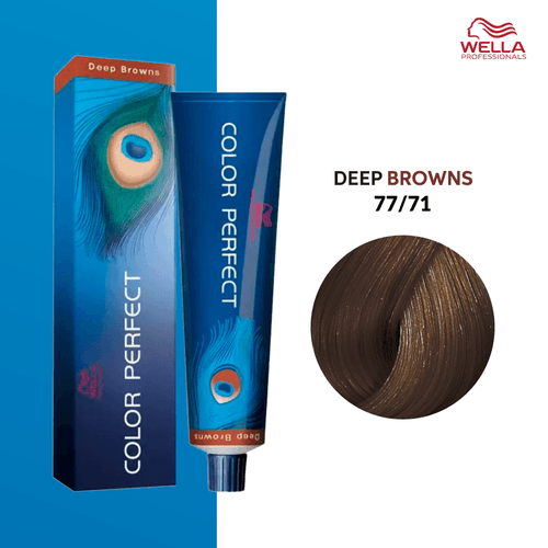 Tintura Wella Color Perfect 60ml Rubio Mediano Intenso Marrón Ceniza 77-71