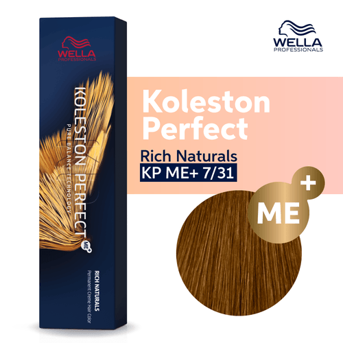 Tintura Wella Koleston Perfect 7/31 Rubio Medio Dorado Ceniza