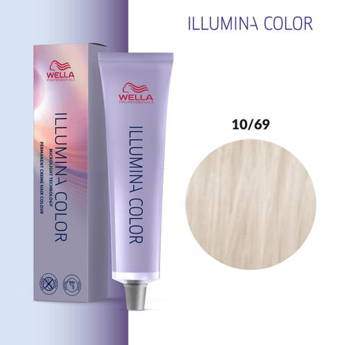 Tintura Wella Illumina 60ml Rubio Ultra Claro Violeta Cendré 10-69