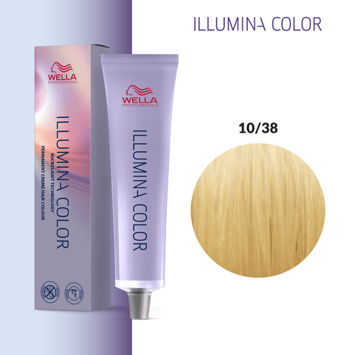 Tintura Wella Illumina 60ml Rubio Ultra Claro Dorado Perla 10-38