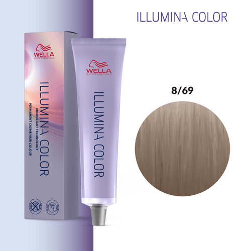 Tintura Wella Illumina 60ml Rubio Claro Violeta Cendré 8-69