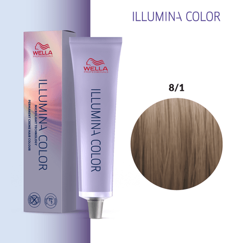 Tintura Wella Illumina 60ml Rubio Claro Ceniza 8-1