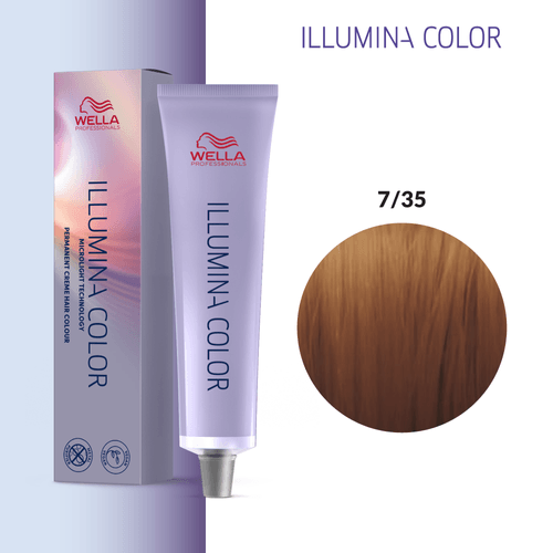 Tintura Wella Illumina 60ml Rubio Mediano Dorado Caoba 7-35
