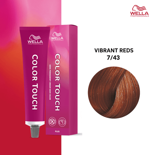 Tintura Wella Color Touch 60Ml 7-43 Rubio Medio Dorado Cobrizo