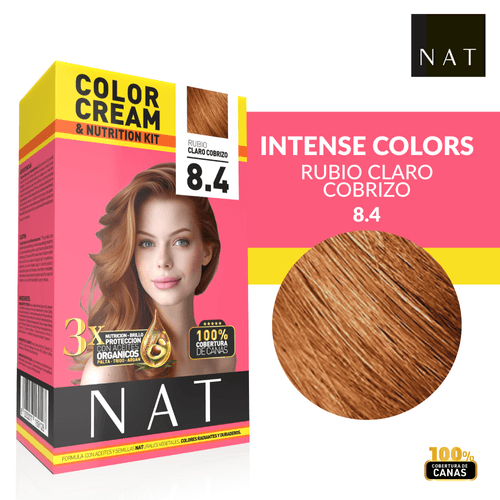 Tintura Nat Kit 2 Sachet 50G S8-4 Rubio Claro Cobrizo