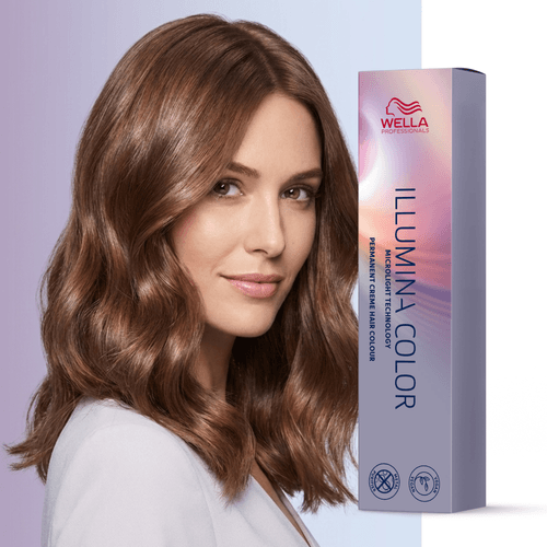 Tintura Wella Illumina Rubio Medio Verde Caoba 7/75