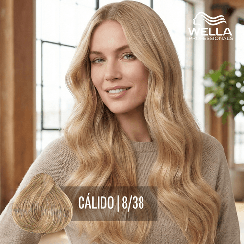 Tintura Wella Illumina 60ml Rubio Claro Dorado Perla 8-38