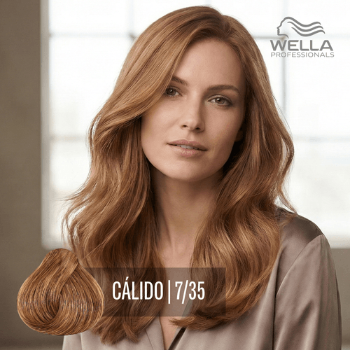Tintura Wella Illumina 60ml Rubio Mediano Dorado Caoba 7-35