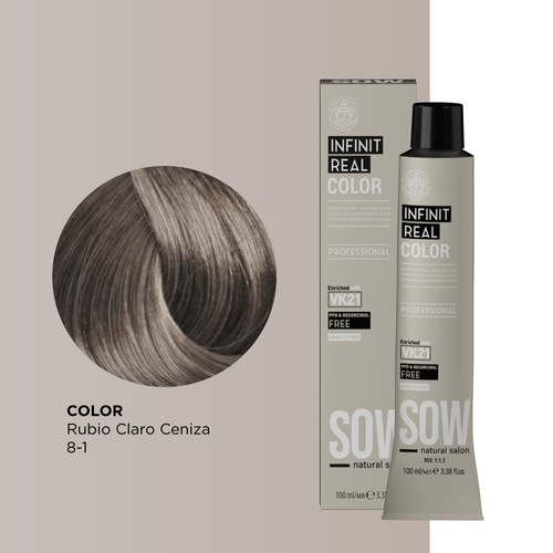 Sow Infinit Real Color Rubio Claro Ceniza 8-1 100Ml