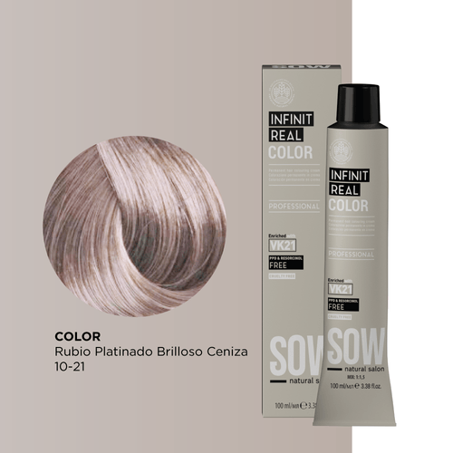 Sow Infinit Real Color Rubio Platinado Brilloso Ceniza 10-21 100Ml