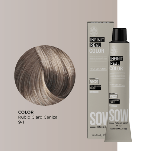 Sow Infinit Real Color Rubio Claro Ceniza 9-1 100Ml