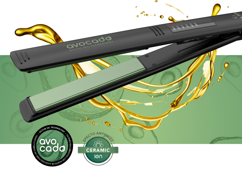 Avocado Planchita Gama Verde Alaciadora Elegance LED Avocado