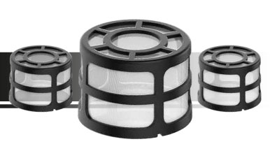 Drawstring top with elastic loop closure and textured interior padding.