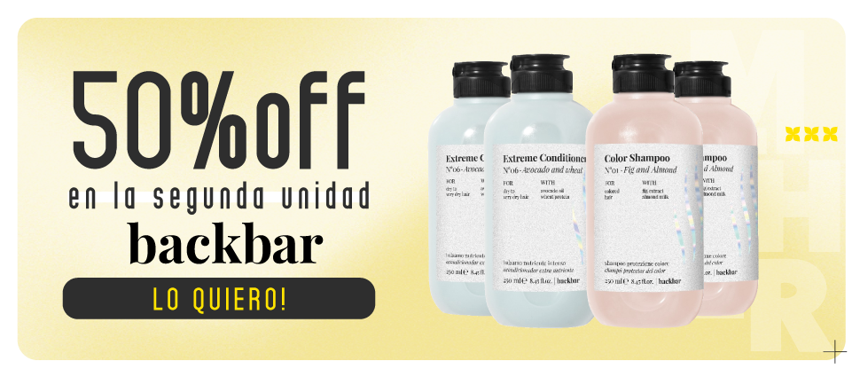  ¡Aprovechá esta increíble oferta en TUA! Compra productos para cabello de la línea Backbar y disfrutá de 50% OFF en la segunda unidad. Es la oportunidad perfecta para llevarte todo lo que tu cabello necesita. ¡No te lo pierdas y hacé tu pedido hoy!